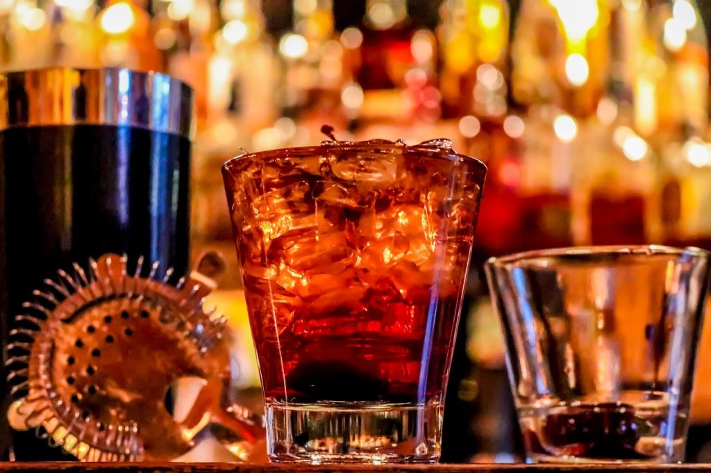 drinks in a bar